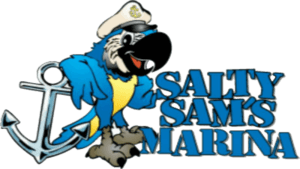 Logo for Salty Sam's Marina on Fort Myers Beach.