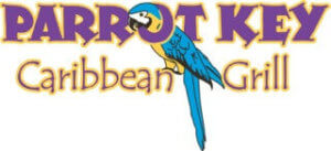 Logo for Parrot Key Caribbean Grill restaurant on Fort Myers Beach.