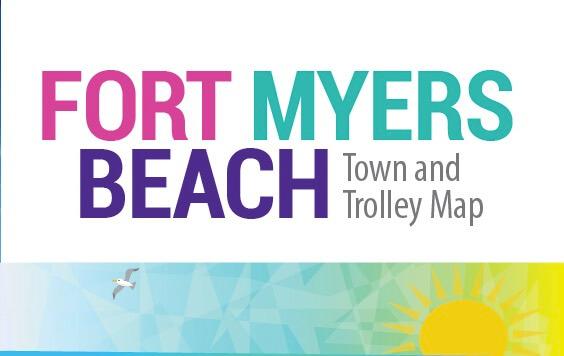 Logo for the Fort Myers Beach Town and Trolley Map.