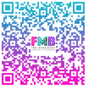 QR code for the Fort Myers Beach Chamber Online Visitors Guide.