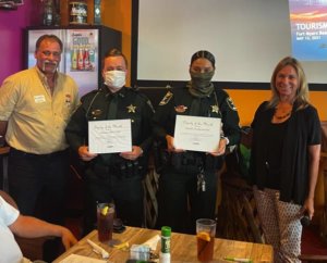 Deputies Jeffrey Goff and Jerika Rivera with our Deputy of the Month Award.