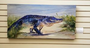 A painting of an alligator.