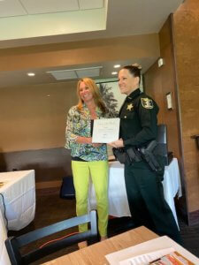 Deputy Nathalie Burlingame receives her June 2021 Deputy of the Month award.