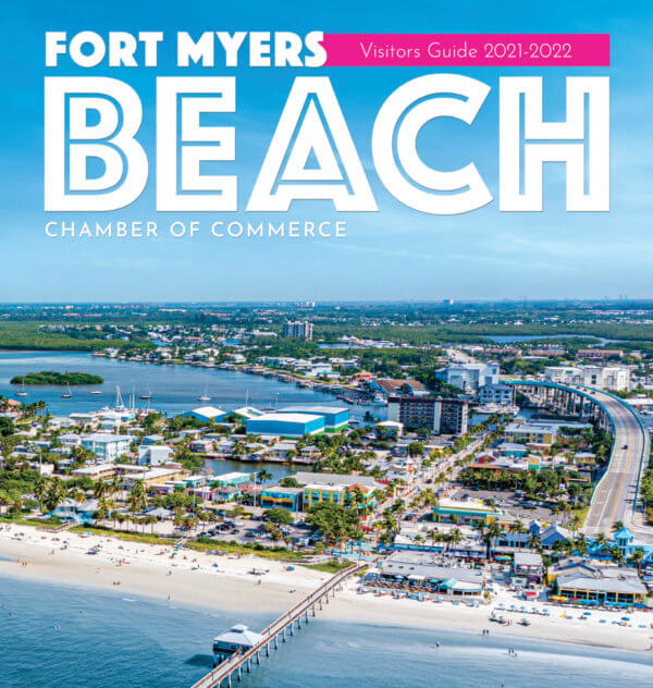 Cover for the 2021-22 Fort Myers Beach Chamber Visitor's Guide.