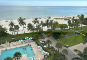 The pool and ground of the Caper Beach Club Resort.
