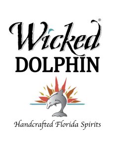 Logo for Wicked Dolphin Rum. Handcrafted Florida Spirits.
