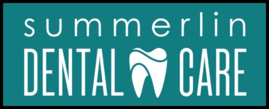 Summerlin Dental Care logo with white tooth icon and bold white text on a teal background.